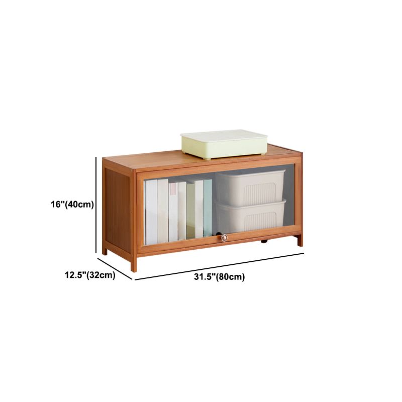 Standard Book Shelf with Doors Brown Bookshelf for Study Room