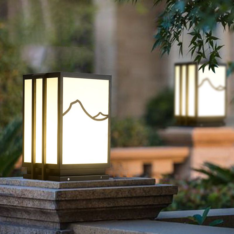 Contemporary Pillar Lamp Creative Outdoor Light for Backyard
