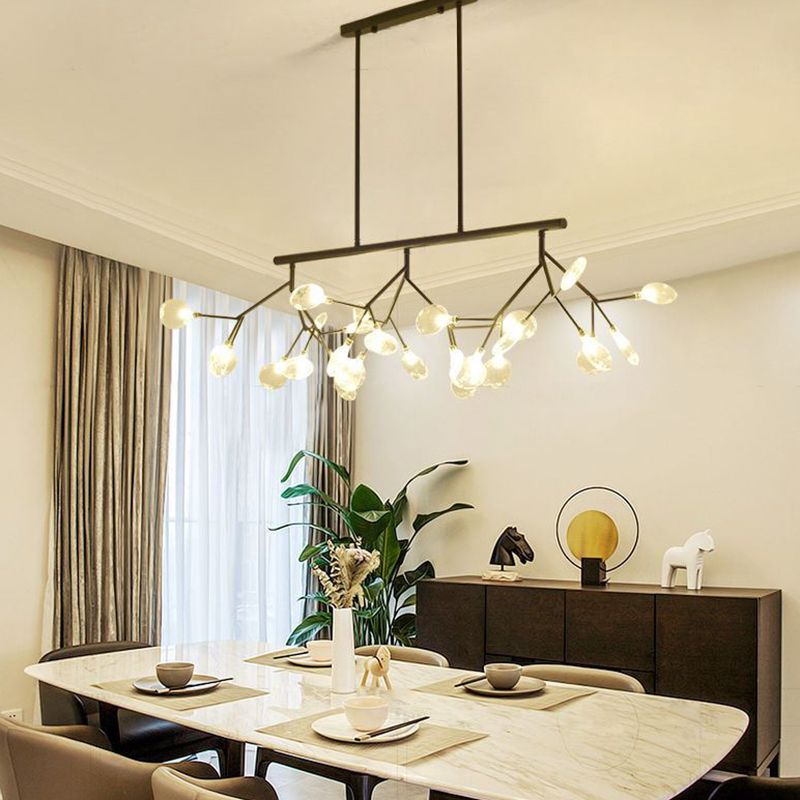 Metal Hanging Pendant Lights Living Room 27 Heads Creative Modern Island Lamps