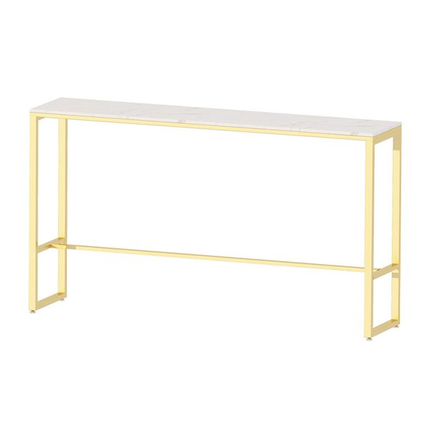 Metal Base Pub Table Glam Rectangle Bar Height Bar Table for Indoor