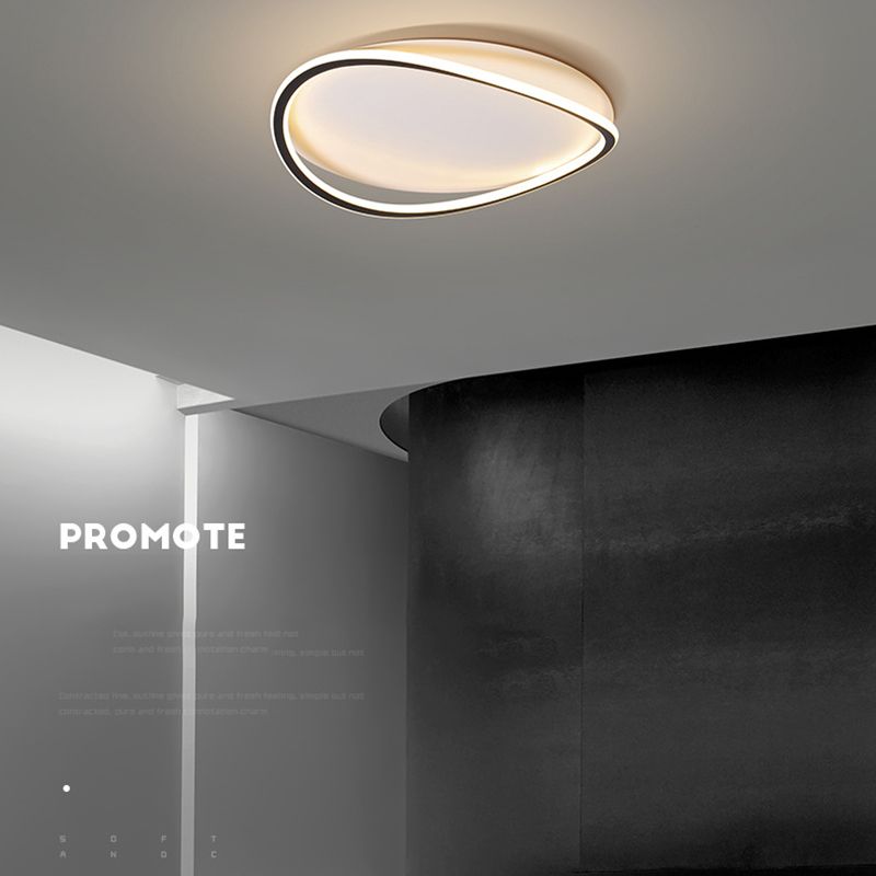 Modern Artistic LED Ceiling Fixture Aluminium Circular Flush Mount with Acrylic Shade