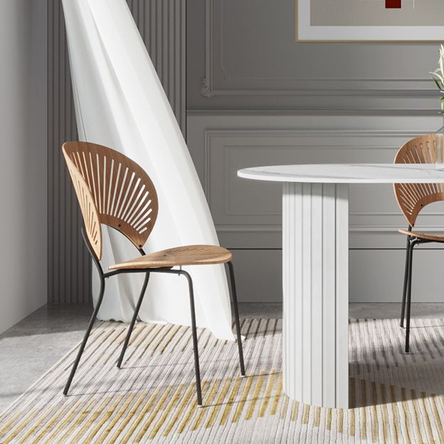Sintered Stone Dining Table Modern White Furniture with Double Pedestal for Office