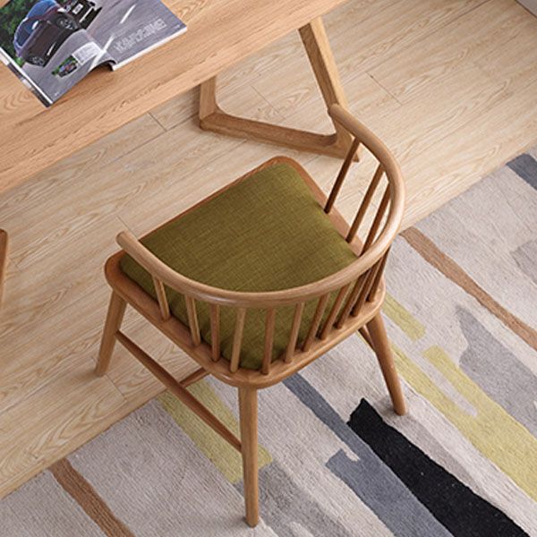 Sillón de madera contemporáneo para estancia en familia, acabado mate, respaldo Windsor, silla de comedor