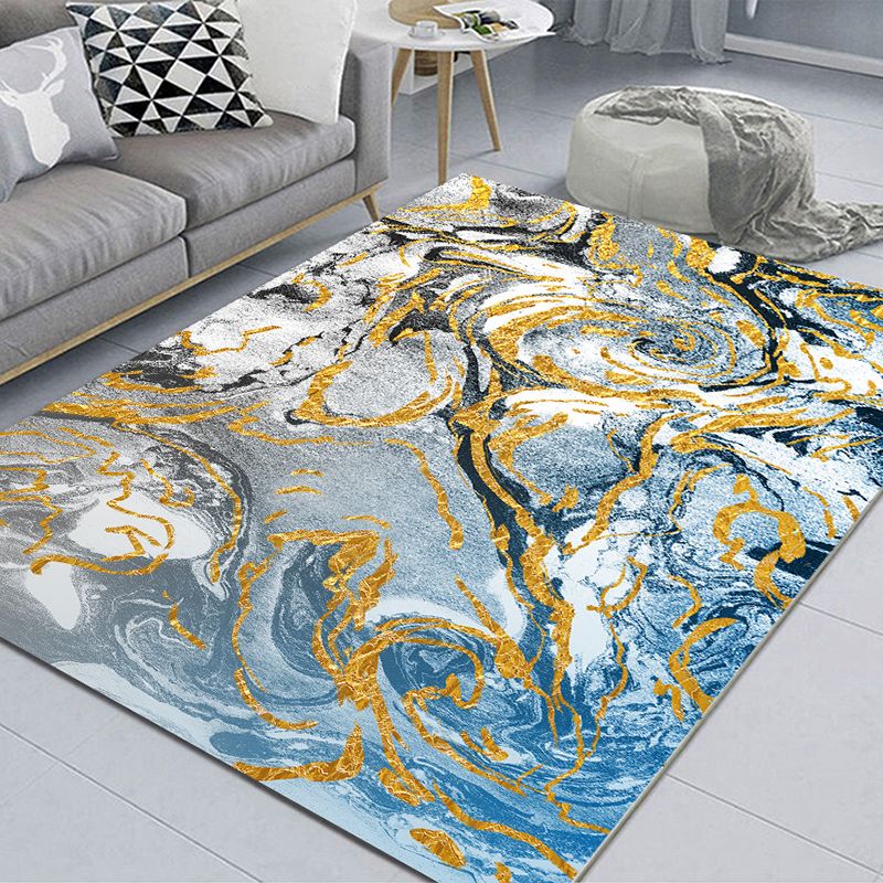Trendy Watercolor Printed Area Rug Modern Rectangle Carpet Friendly Washable Rug for Living Room