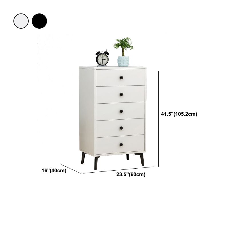 Modern Accent Chest with Soft Close Drawers White Accent Cabinet