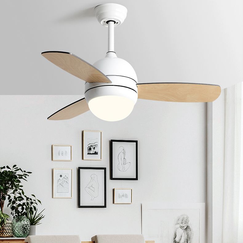 Metal Round Shape Ceiling Fan Light Kids Style 1-Light Ceiling Fan Lighting for Bedroom