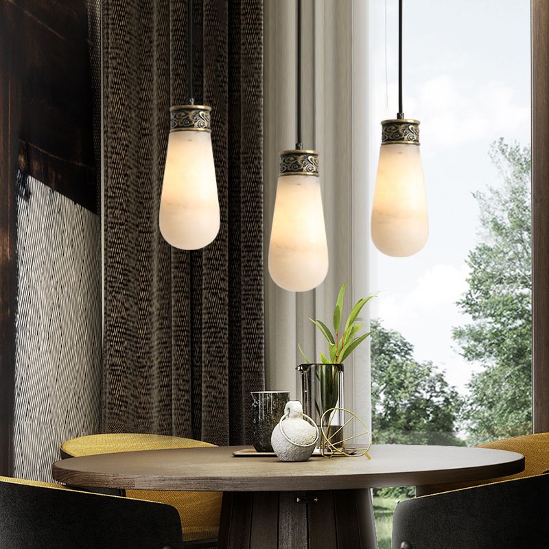 Unique Shape Hanging Lighting Modern Style Marble Light Pendant Lamp for Bedroom