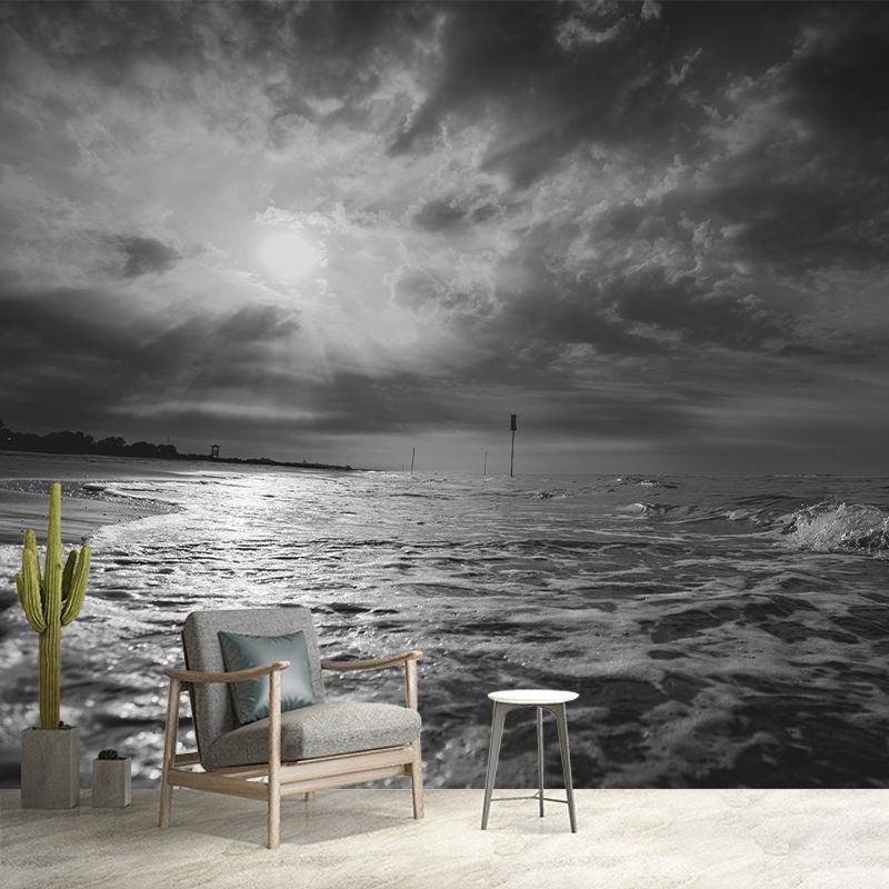 Seascape Wall Mural Moisture Resistant Wallpaper Wall Decor for House Interior