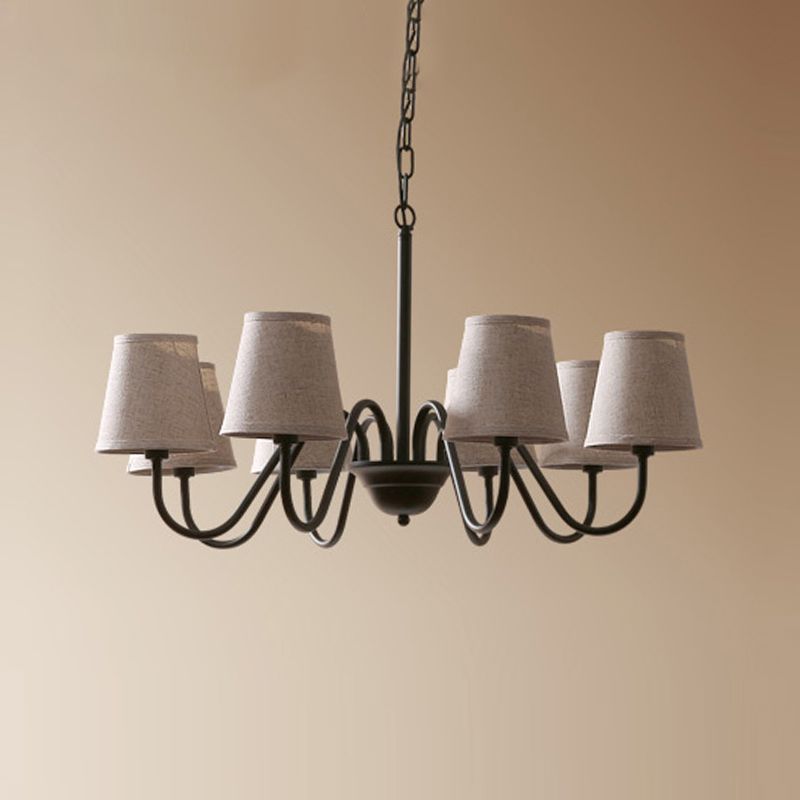 Multi-head hangende verlichtingsarmaturen Amerikaanse stijl kroonluchter hanglamp met stofschaduw