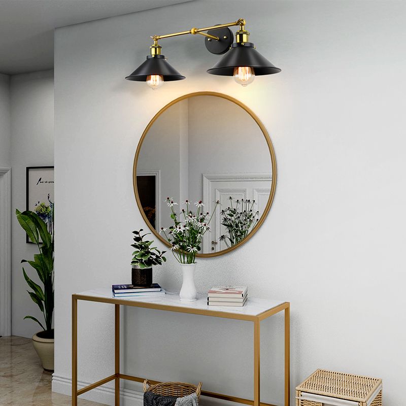 Modern Wall Sconce Cone Shape Vanity Lamp with Metal Shade for Bathroom