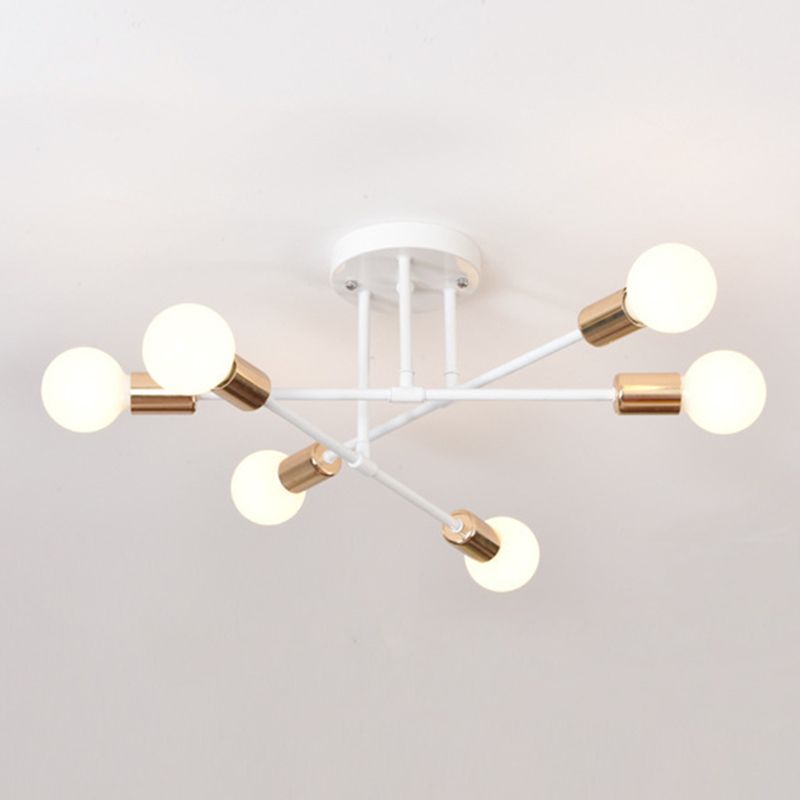 Attacco semifulto a 6 luci in ferro battuto in stile industriale Sputnik Metal Aitura del soggiorno per soggiorno