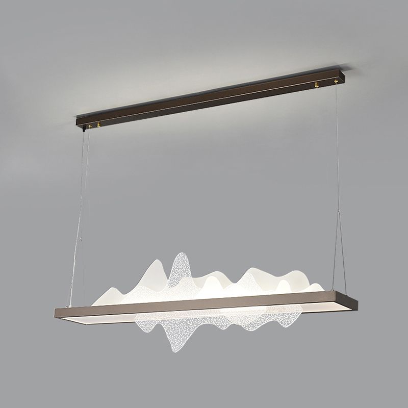 Black Metal Island Lightsing Lámpara de colgantes LED de restaurante moderno con sombra acrílica