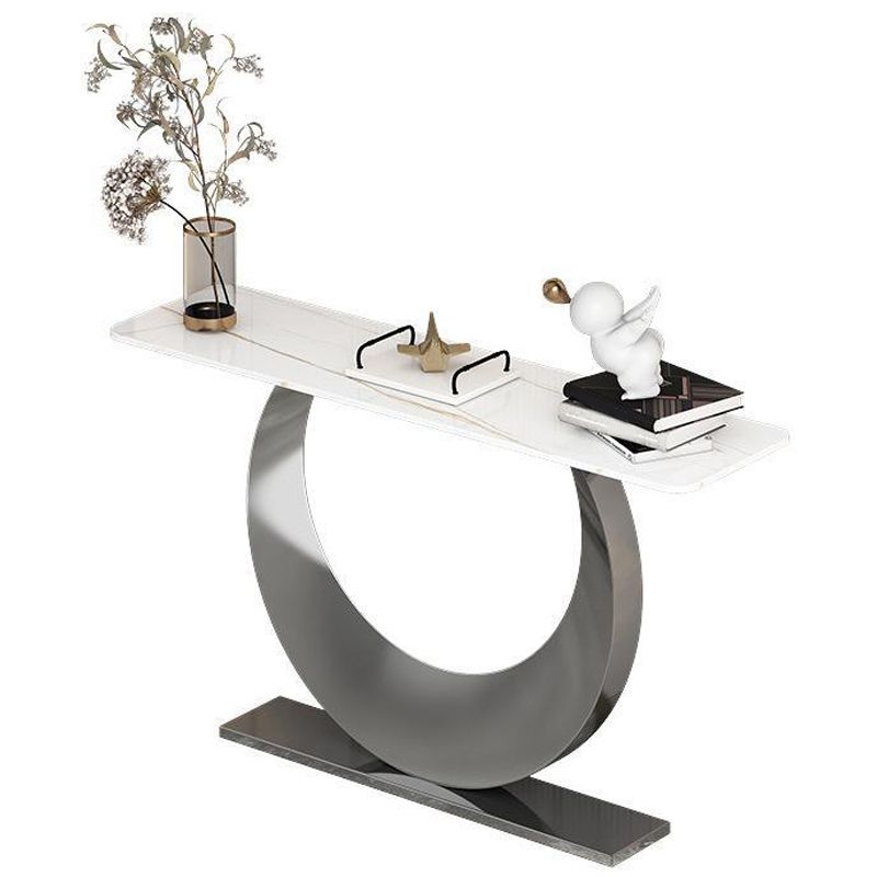 Contemporary Console Accent Table Rectangle Console Table in Stone