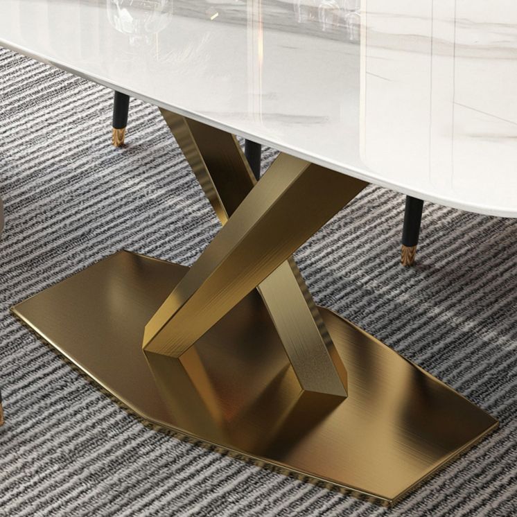 Modern Kitchen Stone Furniture Set 1/4/5/7 Pieces with Upholstered Side Chairs