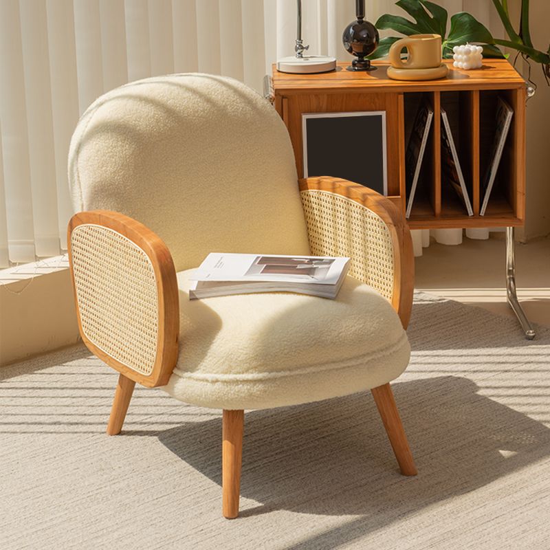 Scandinavian 23.23" Wide Fixed Back Sponge Square Arms 4 legs Chair