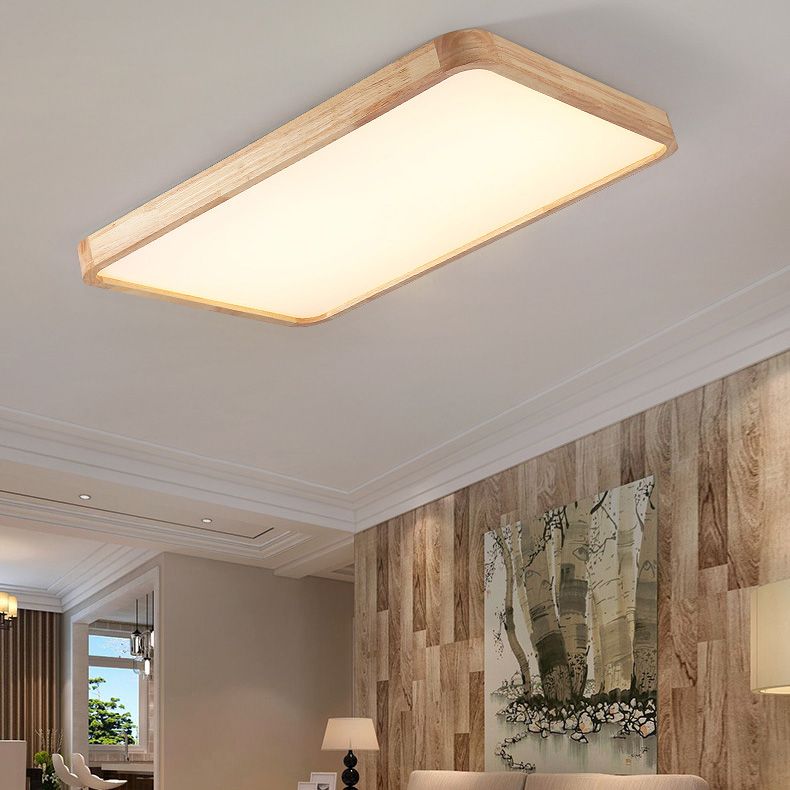 Modern Simple Style Geometric Flush Mount Lighting Wooden Flush Ceiling Light