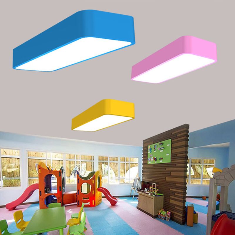Rechteck Unterputze Leuchte Macaron Acryl Gelb/Blau/Rosa LED Deckenbeleuchtung für Kindergarten