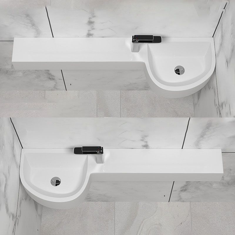 Contemporary Bathroom Sink Man Made Rock Specialty Wall Mount Bathroom Sink without Faucet