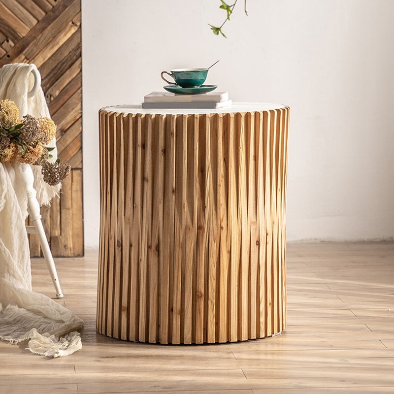 Modernistic Round Solid Wood Side Table Rustic Tree Stump Side End Snack Table