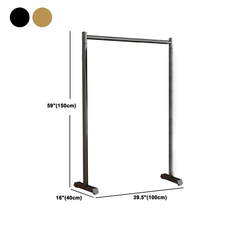 Contemporary Style Open Armoire Stainless Steel Cabinet with Clothing Rod