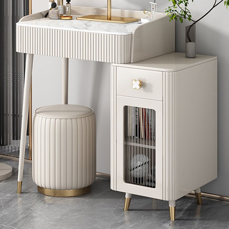 Contemporary Vanity Dressing Table Slate Top Vanity Makeup Table Set