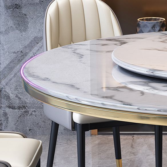 Contemporary Sintered Stone Top Dinette Set with Round Table Dining Room Set for Dining Room