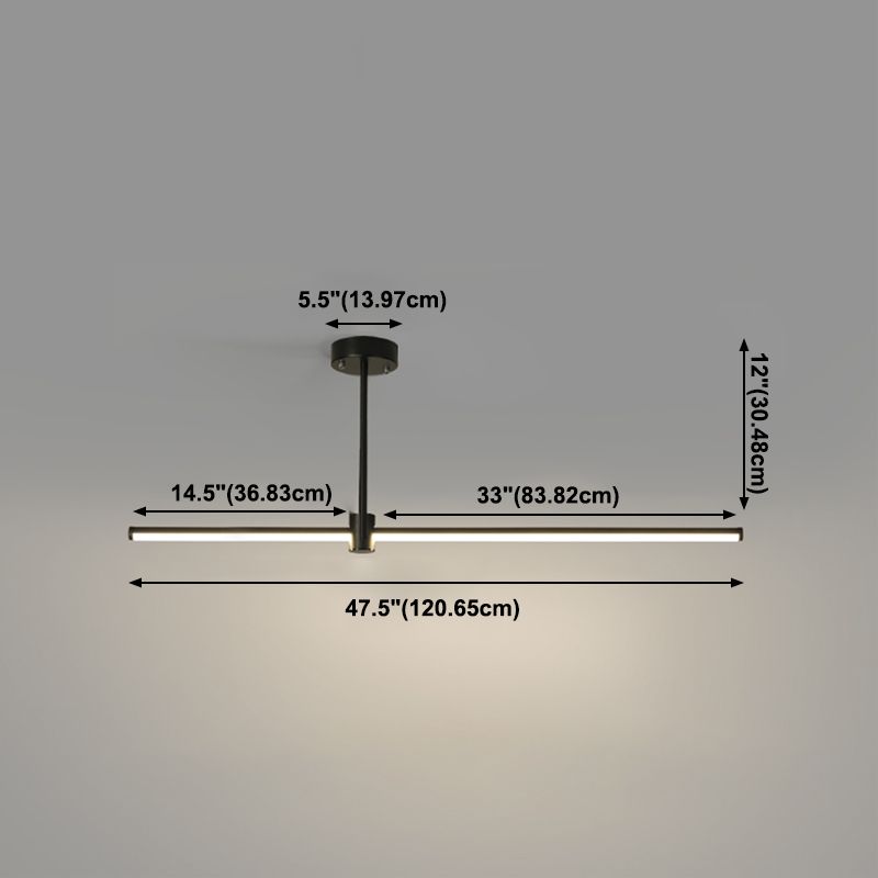 Modern LED Island Lighting Black Acrylic Chandelier Light Fixture for Bedroom