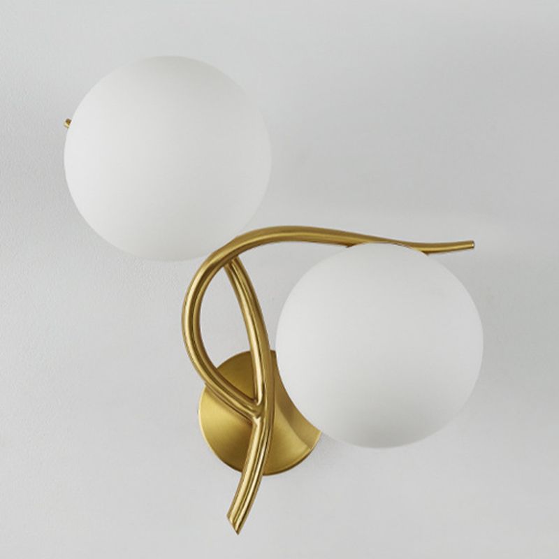 Modern Style Ball Shape Flush Mount 2-Light Glass Ceiling Light for Bedroom