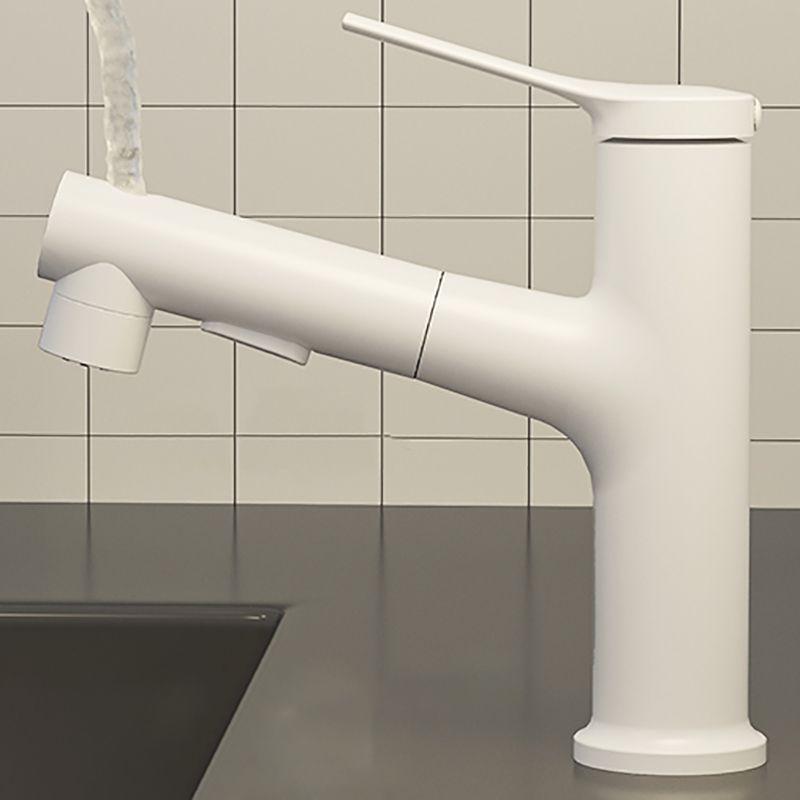 Contemporary Vessel Sink Faucet Single Handle with Pull down Sprayer