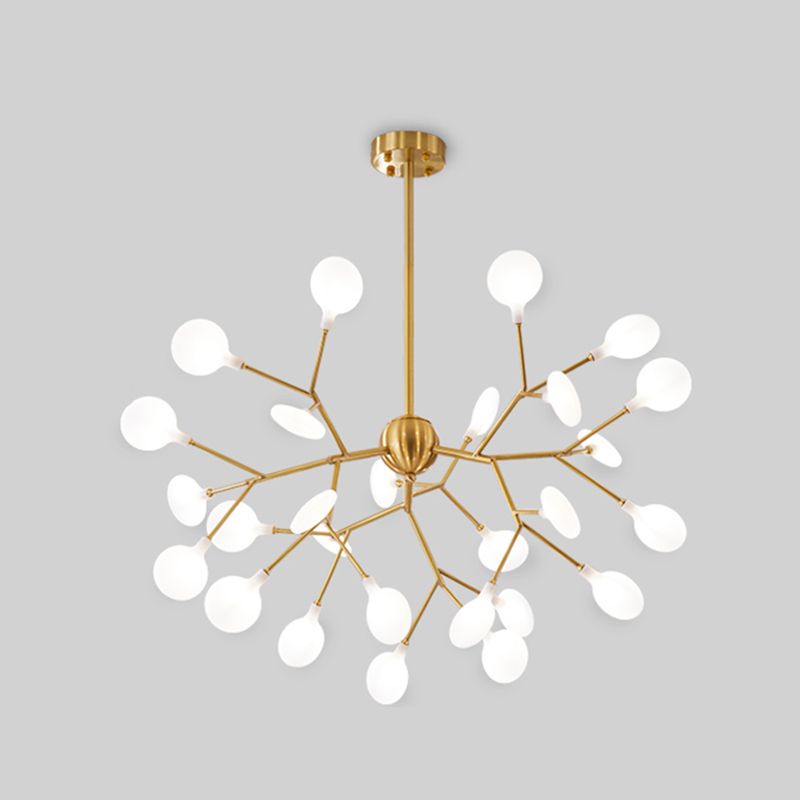 Koper sputnik hanglamp in moderne luxe stijl vuurvliegplafondlicht met acryl schaduw