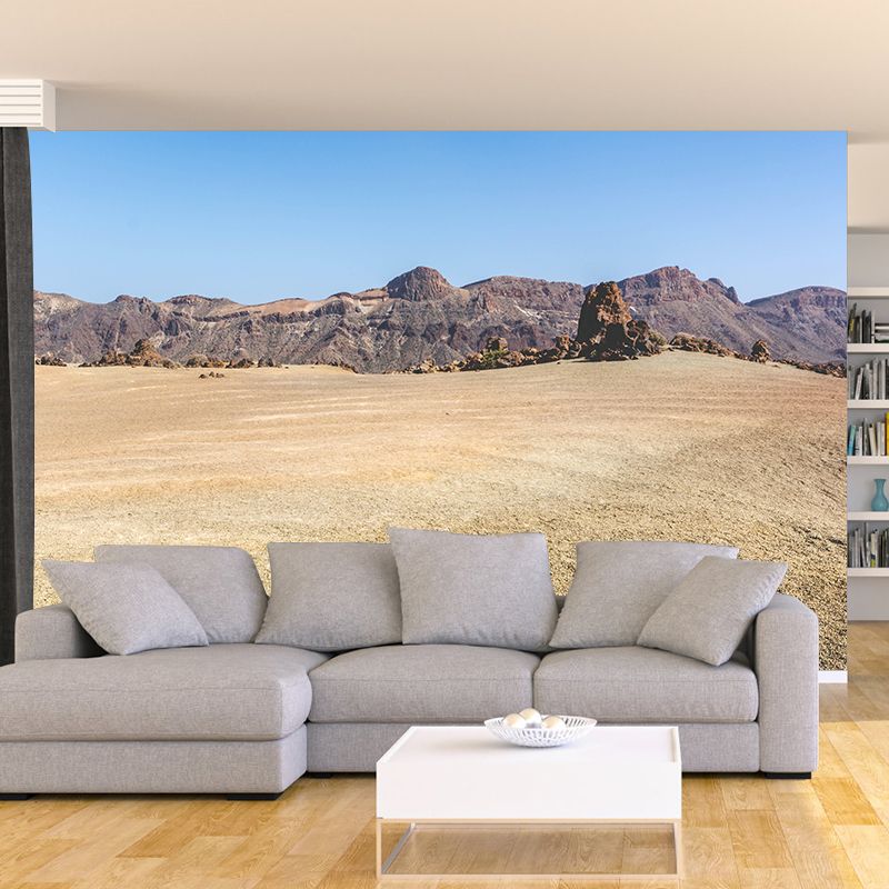 Desert Mural Wallpaper Horizontal Photography Style for Sitting Room Decor
