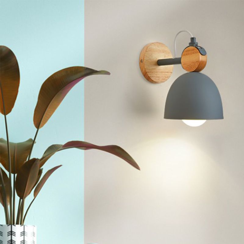 Flared Wall Lighting Fixtures Modern Style Wood 1 Light Wall Lighting