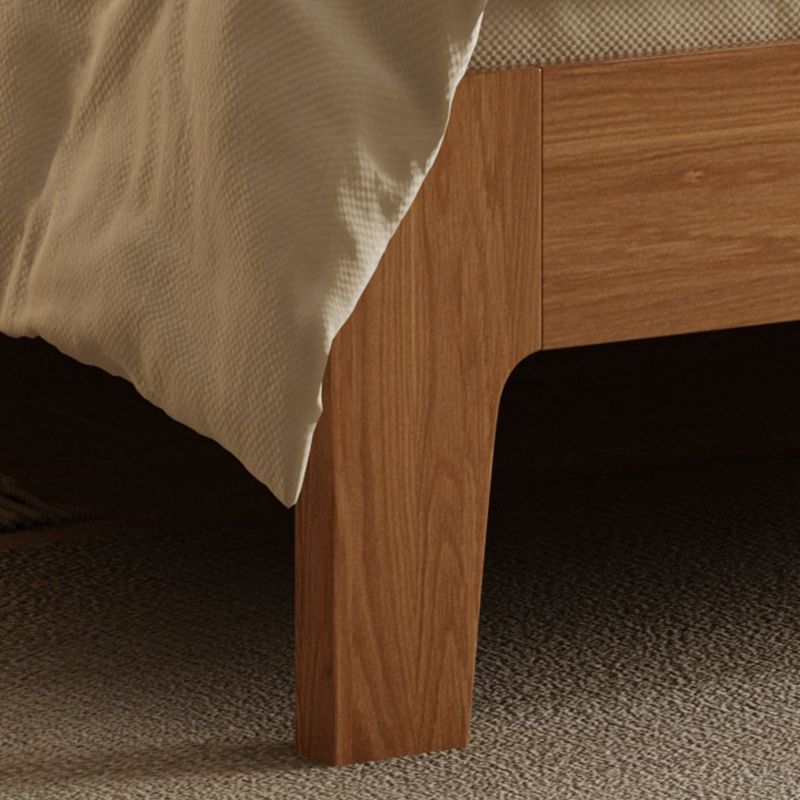 Scandinavian Solid Wood Standard Bed with Headboard Low Profile Bed