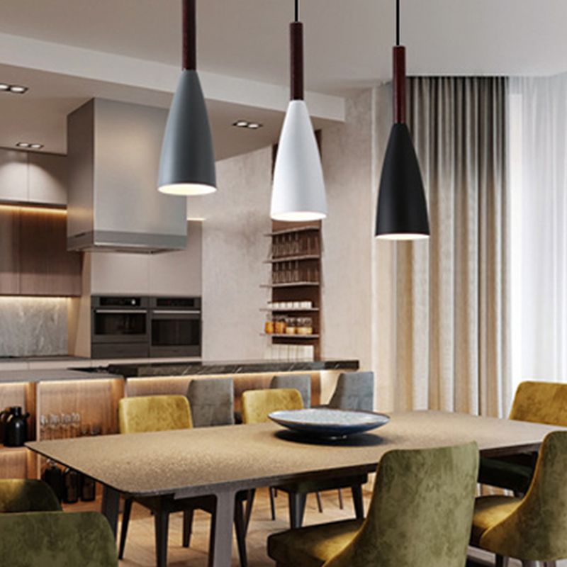 Lámpara colgante colgante moderna de Macaron Bell Luces colgantes de metal para restaurante para restaurante