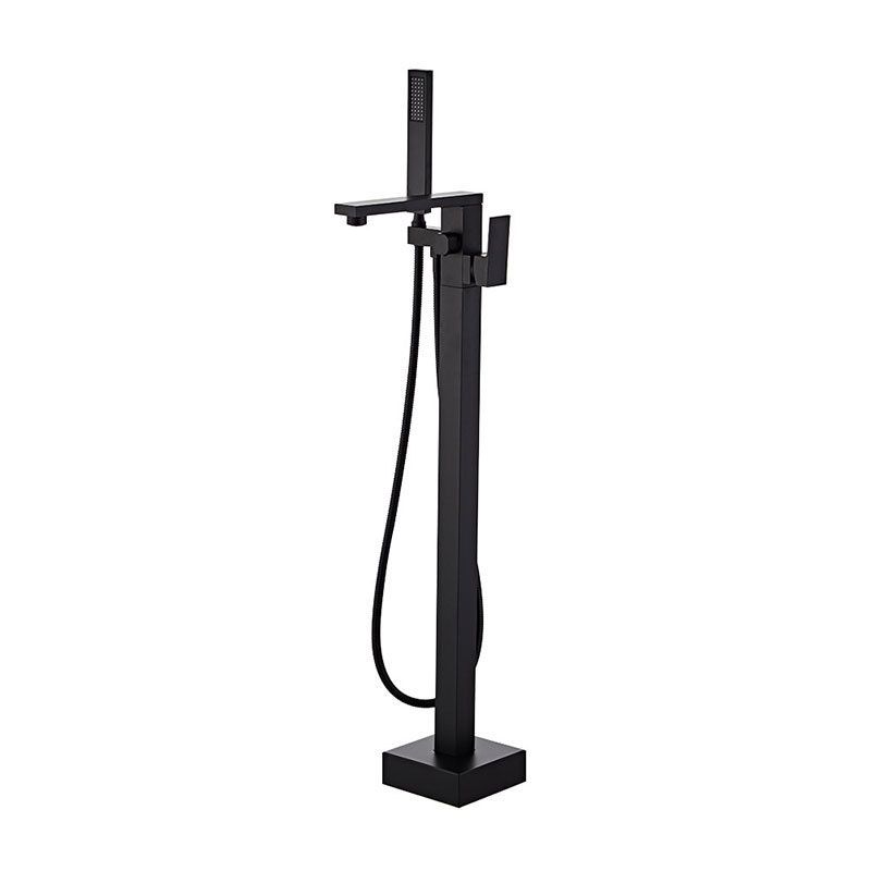 Modern Free Standing Faucet Rod Handle Handheld Shower Head Bathtub Faucet