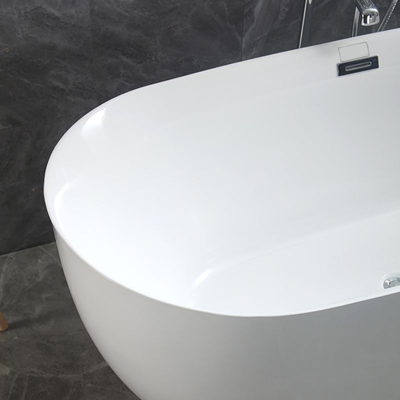 Bathroom Acrylic Oval Bathtub Soaking Tubs without Base in White