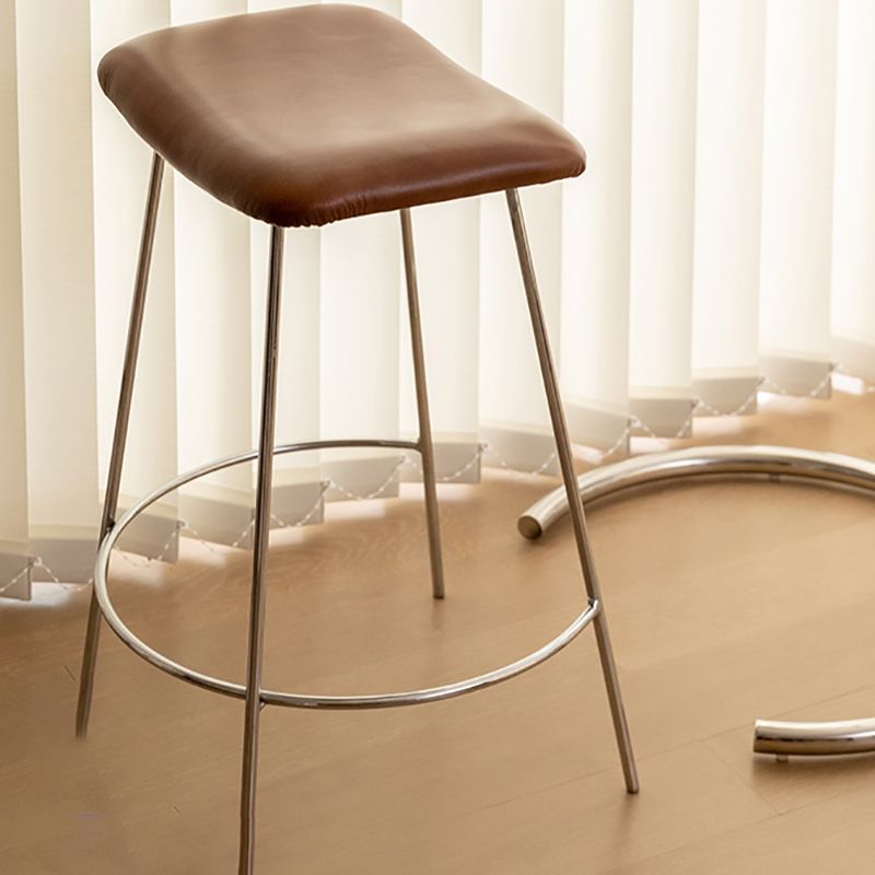 Nordic Style Leather Upholstered Barstool 4 Feet 27-inch Bar Stool for Dinning Room
