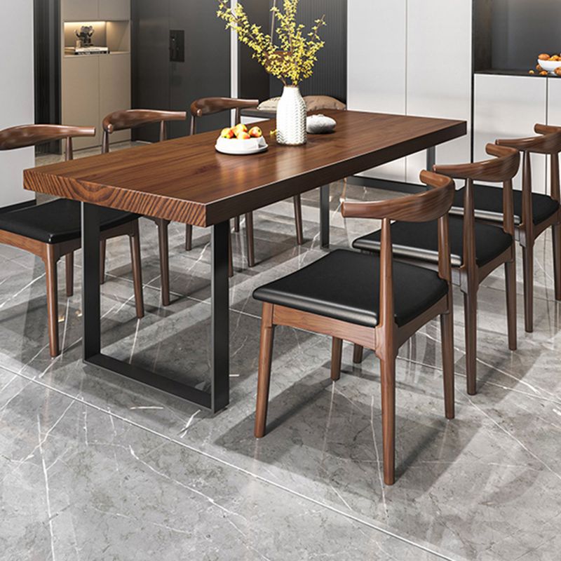 Brown Solid Wood Industrial Dining Table Set 1/2/5/7 Pcs Dinette Set for Home