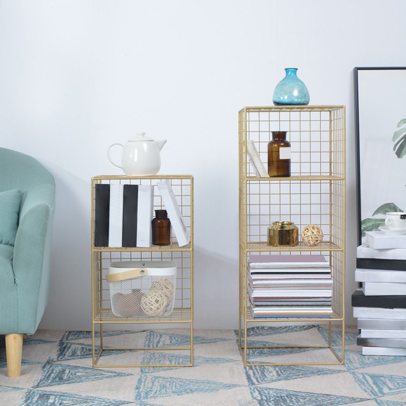 Modern Closed Back Book Shelf Metal Bookcase for Living Room