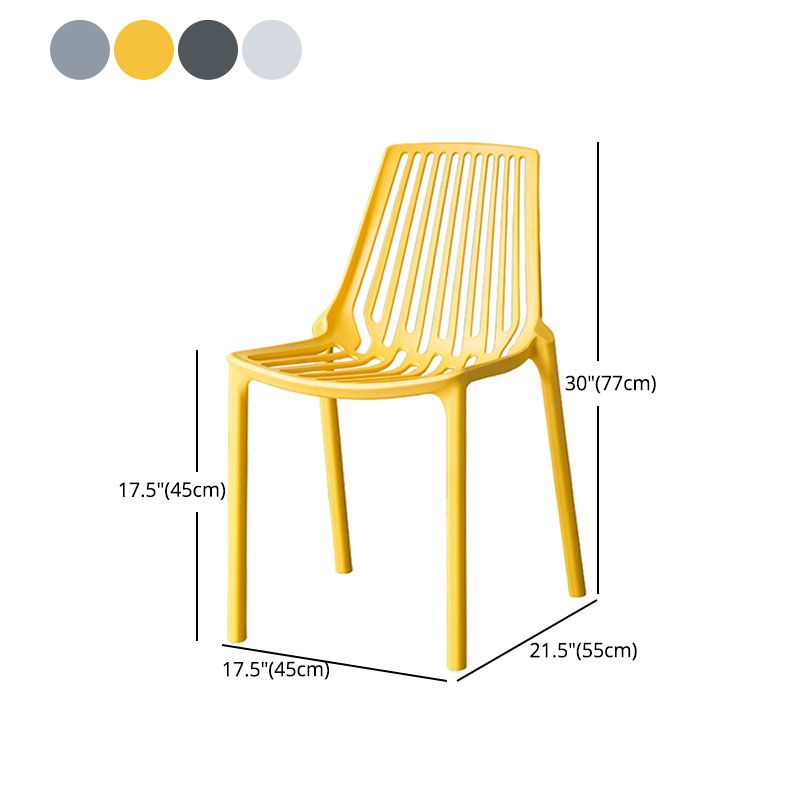 Silla apilable de estilo moderno, sillas sin brazos con patas de plástico para cocina