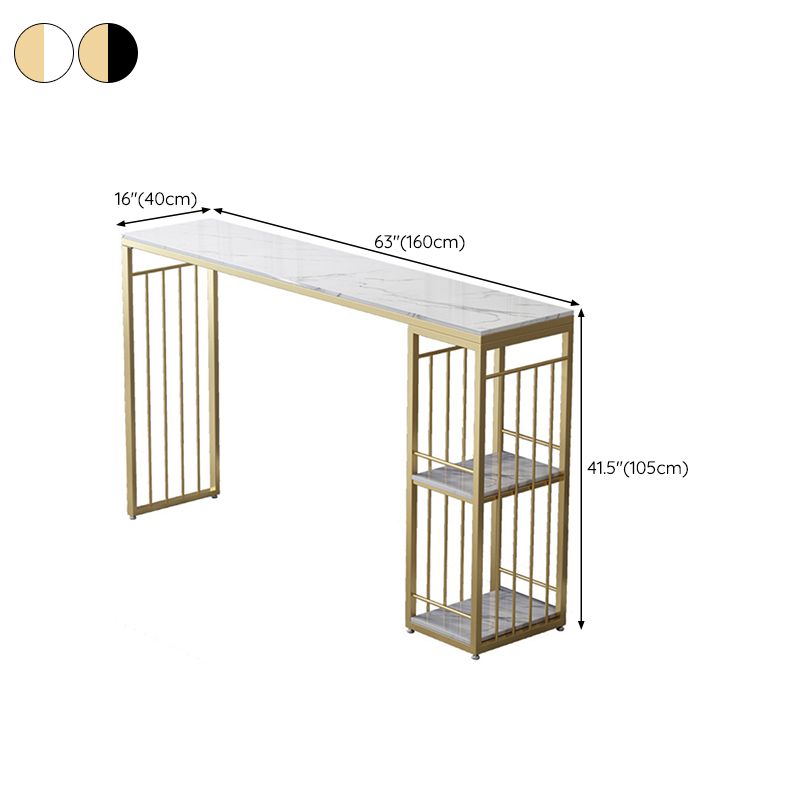 Rectangle Pub Table Glam Style Bar Height Bar Table for Breakroom