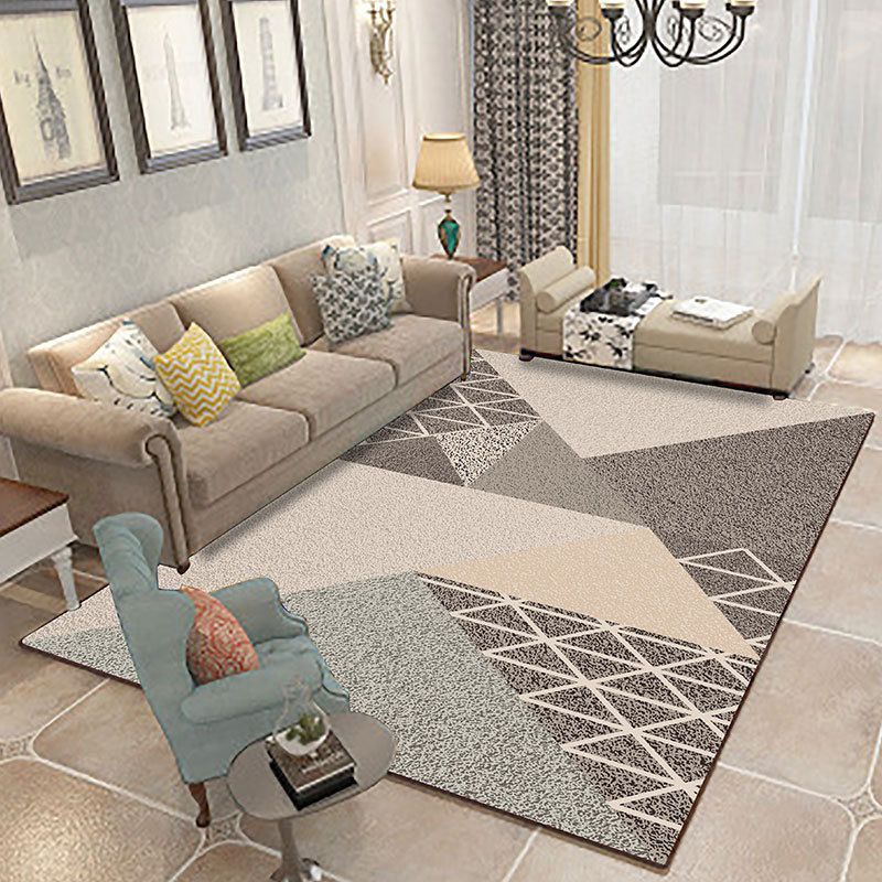 Nordic Abstract Print Rug Multicolor Polyster Area Rug Anti-Slip Backing Stain-Resistant Carpet for Living Room