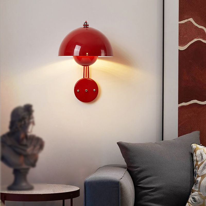 Nordic Style Metal Wall Mount Light Dome Shape Colorful Wall Lamp for Living Room
