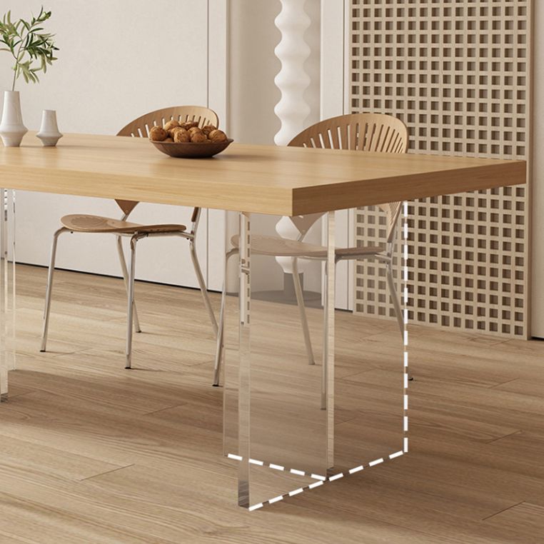 Contemporary Solid Wood Furniture 1/4/5 Pcs Dining Room Table Set in Natural
