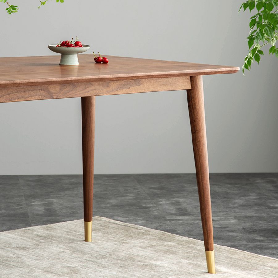 Luxury Pine Wood Table for Restaurant Rectangle Dining Table in Brown with 4 Legs