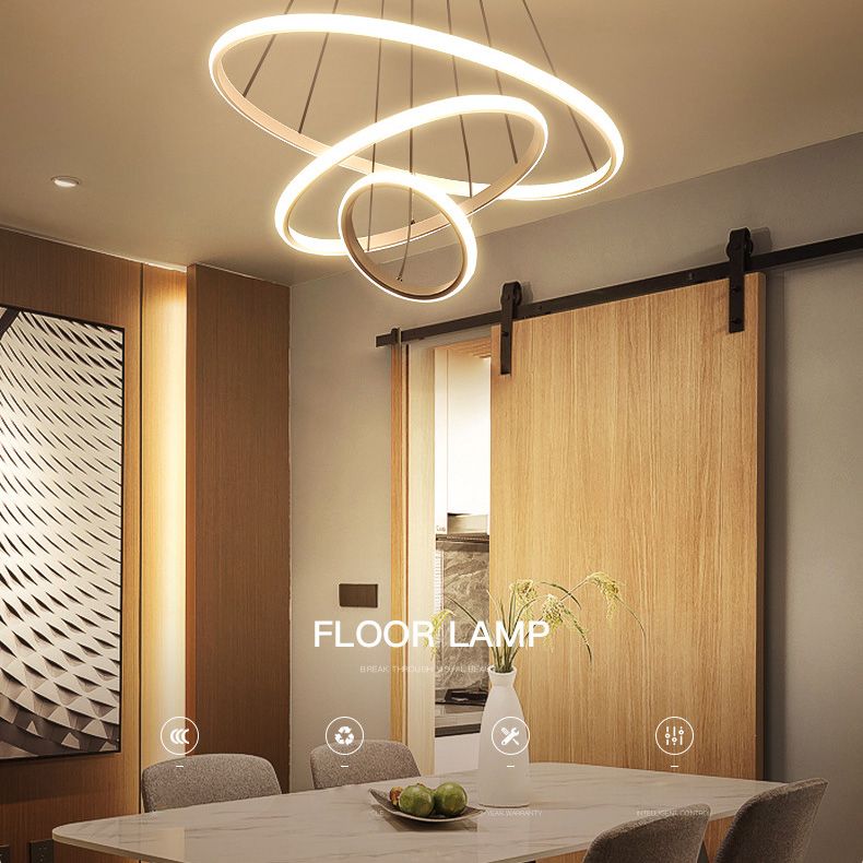 Multi-Tier Chandelier Light Fixtures Modern 3-Light Chandelier Pendant Lamp with Acrylic Shade