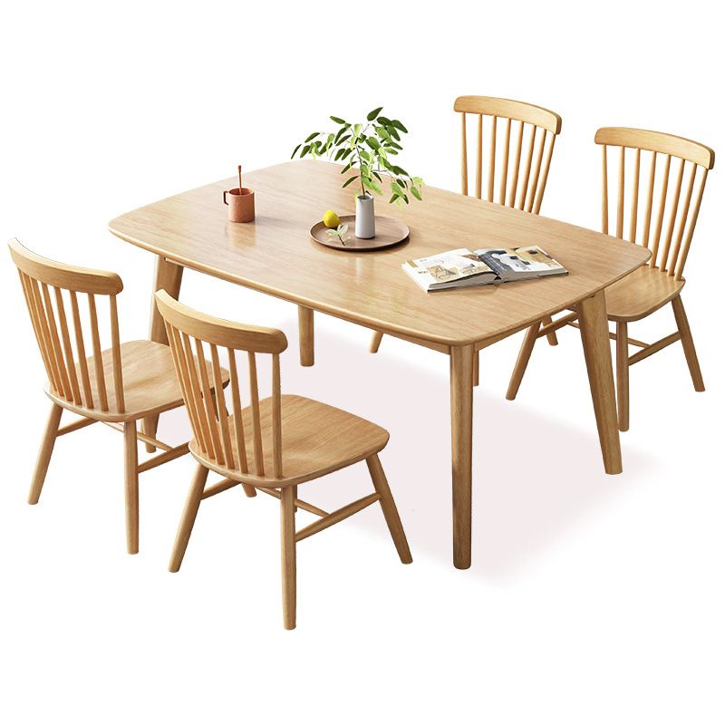 1/2/5/7 Pieces Modern Wood Furniture Standard Height Dining Table Set with 4 Legs