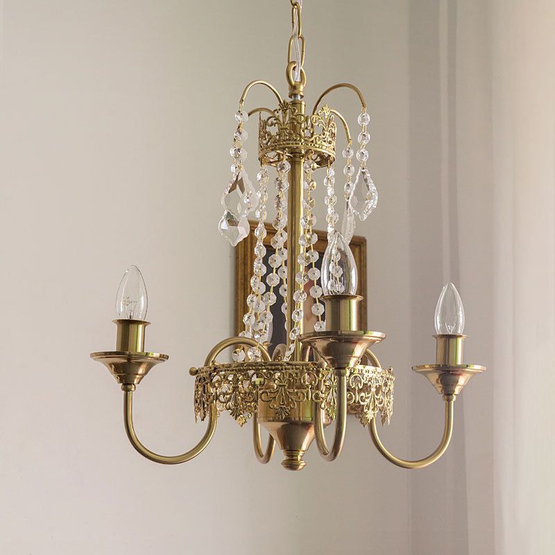Candle Suspended Lighting Fixture American Style 5-Head Hanging Pendant Lights for Living Room