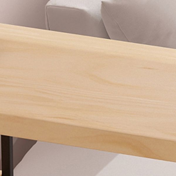 Rectangle Solid Wood Pub Table 3-shelf Pedestal Bar Height Bistro Table in Natural