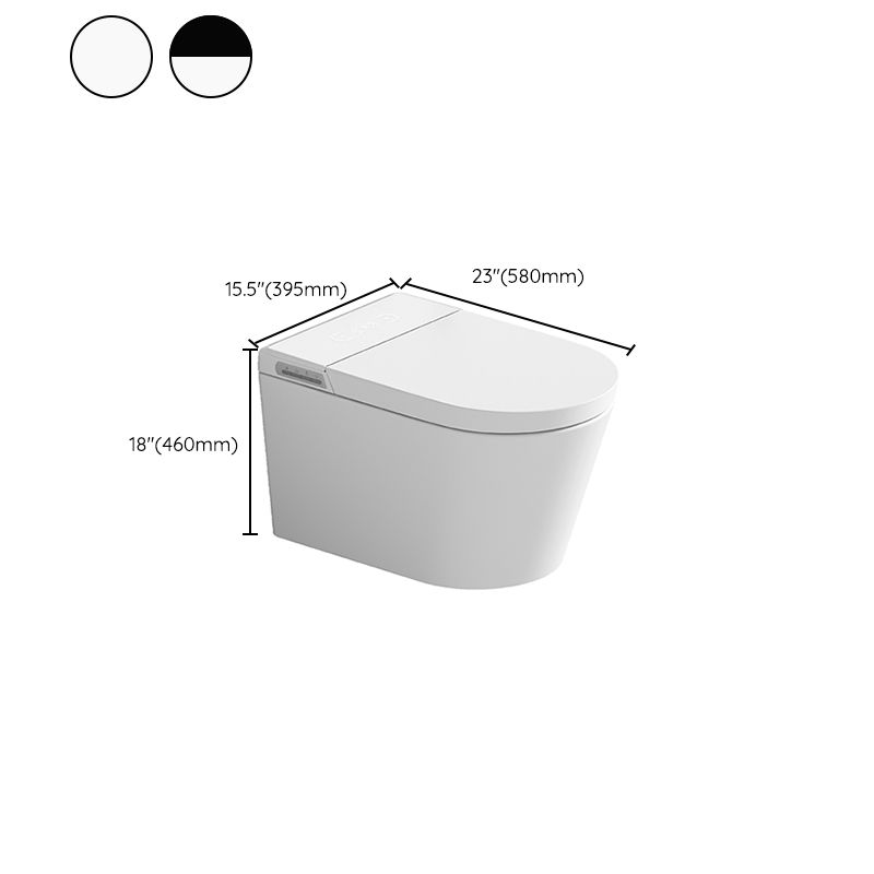 Contemporary White Elongated Wall Hung Toilet Set with Heated Seat